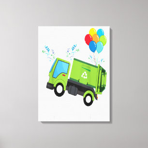 Broer van de 'Birthday Boy Garbage Truck Gift' Canvas Afdruk