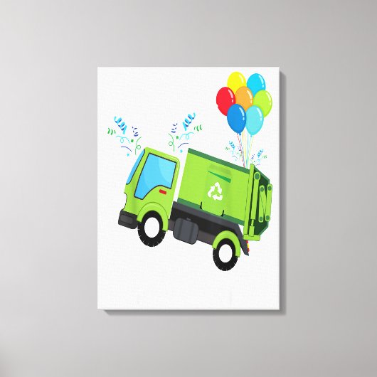 Broer van de 'Birthday Boy Garbage Truck Gift' Canvas Afdruk (Voorkant)
