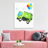 Broer van de 'Birthday Boy Garbage Truck Gift' Canvas Afdruk (Insitu (Woonkamer))