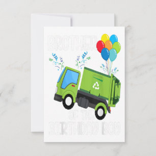 Broer van de 'Birthday Boy Garbage Truck Gift' RSVP Kaartje