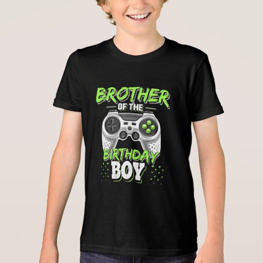 Broer van de Birthday Boy Matching Tri-Blend Shirt (Voorkant)
