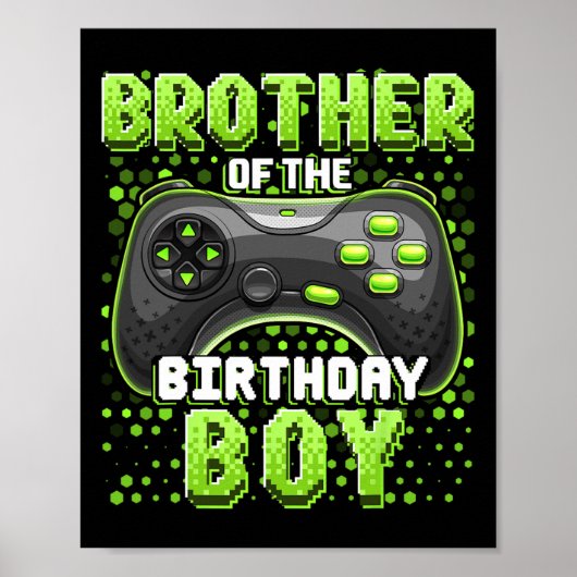 Broer van de Birthday Boy Matching Video Game Bi Poster (Voorkant)