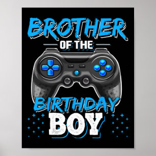 Broer van de Birthday Boy Matching Video Game Bi Poster