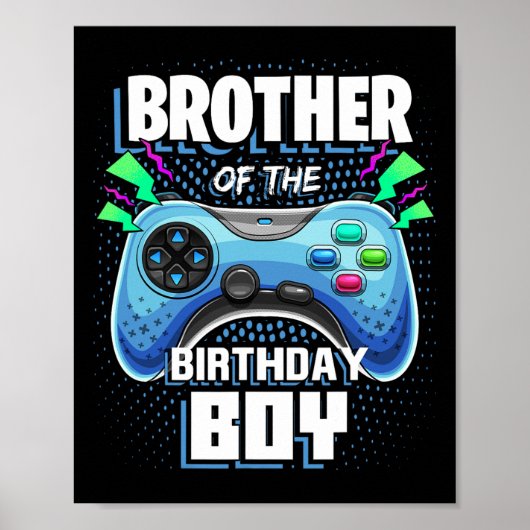 Broer van de Birthday Boy Matching Video Game Bi Poster (Voorkant)