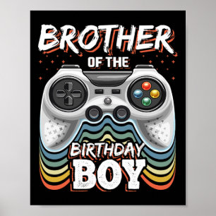 Broer van de Birthday Boy Matching Video Game Bi Poster