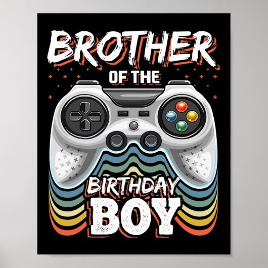 Broer van de Birthday Boy Matching Video Game Bi Poster (Voorkant)