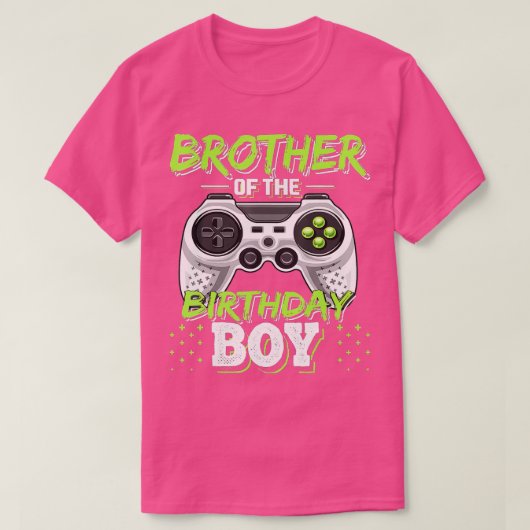 Broer van de Birthday Boy Matching Video Game Bi T-shirt (Design voorkant)