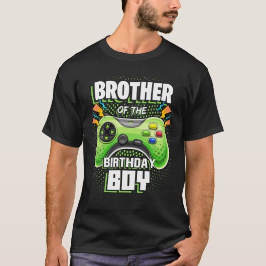 Broer van de Birthday Boy Matching Video Game Bi T-shirt (Voorkant)