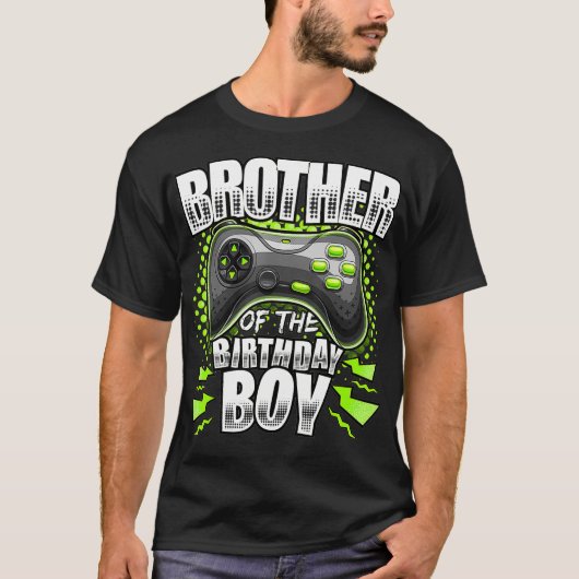 Broer van de Birthday Boy Matching Video Game Bi T-shirt (Voorkant)