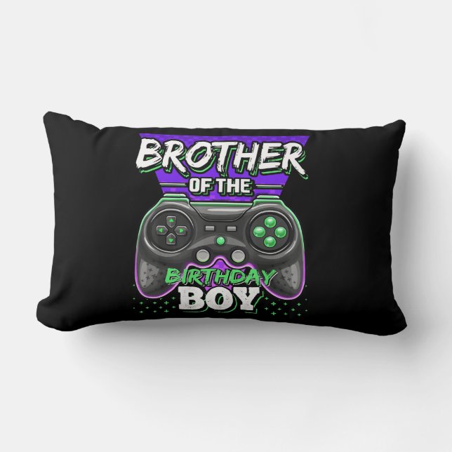 Broer van de Birthday Boy Matching Video Game Kussen (Voorkant)