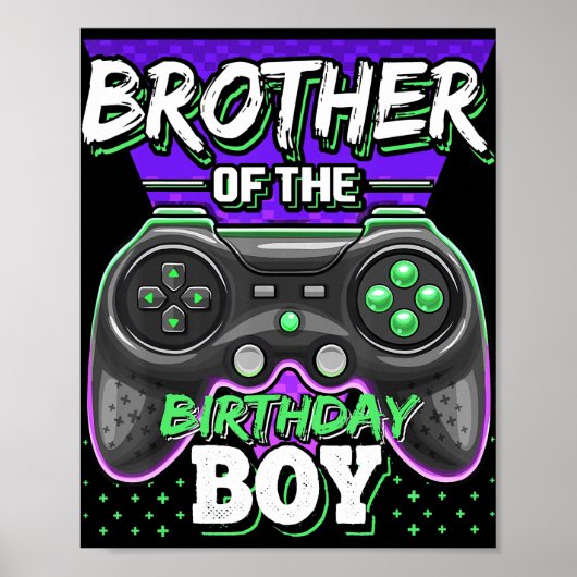 Broer van de Birthday Boy Matching Video Game Poster (Voorkant)