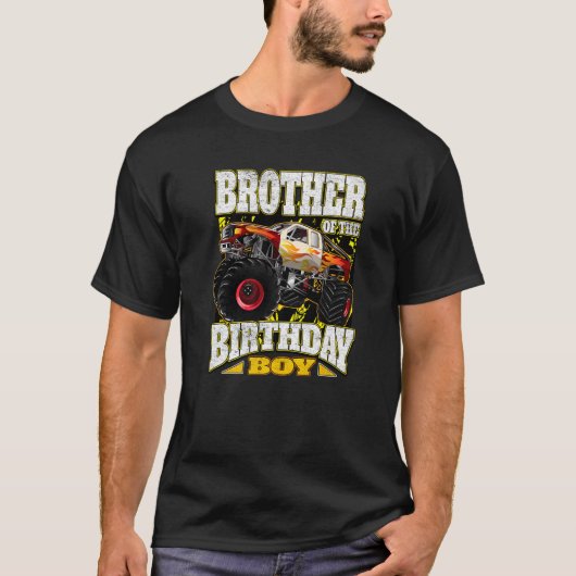 Broer van de Birthday Boy Monster Truck T-shirt (Voorkant)