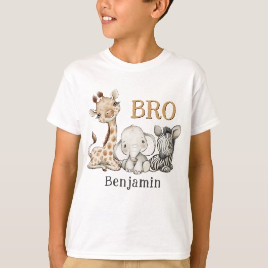 Broer van de Birthday Boy Safari Birthday T-shirt (Voorkant)