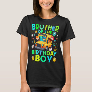 Broer van de Birthday Boy School Bus Matching Fa T-shirt