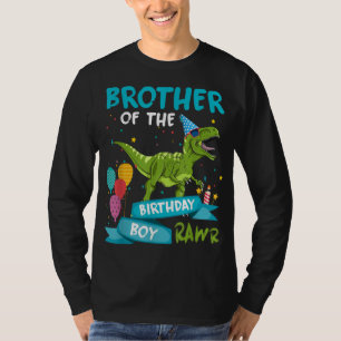 Broer van de Birthday Boy T-Rex Dinosaur Birthda T-shirt