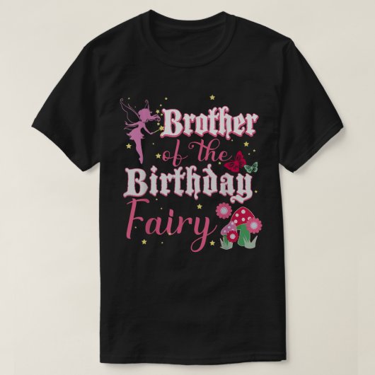 Broer van de Birthday Fairy Princess Mushroom Bu T-shirt (Design voorkant)
