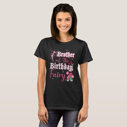 Broer van de Birthday Fairy Princess Mushroom Bu T-shirt (Voorkant volledig)
