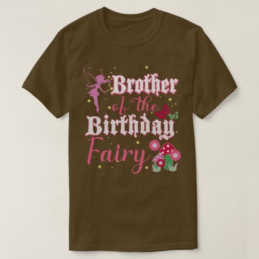 Broer van de Birthday Fairy Princess Mushroom Bu T-shirt (Design voorkant)