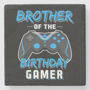 Broer van de Birthday Gamer Birthday Boy Gaming Stenen Onderzetter