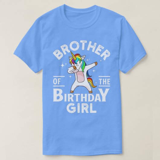 Broer van de Birthday Girl Unicorn T-shirt (Design voorkant)