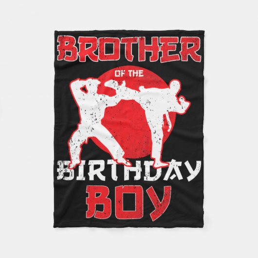 Broer van de Birthday Karate Taekwondo Boy Marti Fleece Deken (Voorkant)