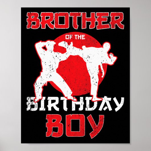 Broer van de Birthday Karate Taekwondo Boy Marti Poster (Voorkant)