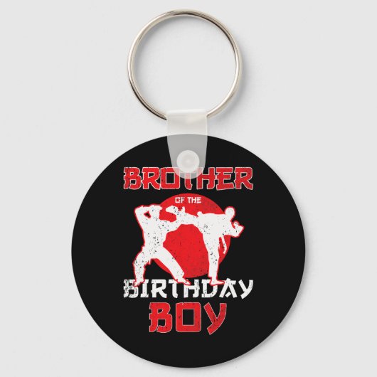 Broer van de Birthday Karate Taekwondo Boy Marti Sleutelhanger (Voorkant)