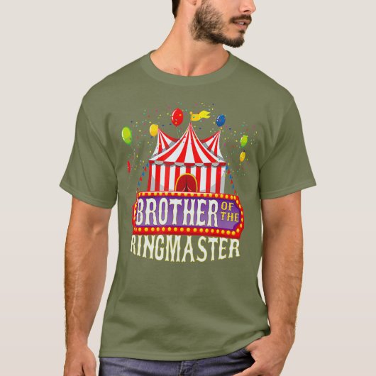Broer van de Birthday Ringmaster Kinder Circus T-shirt (Voorkant)