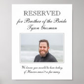 Broer van de Bride Foto Memorial Chairman Wedding Poster (Voorkant)