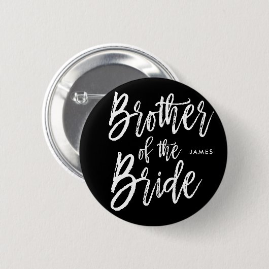Broer van de bride | Manuscript Style Wedding Ronde Button 5,7 Cm (Voorkant /achterkant)