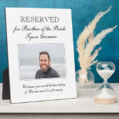 Broer van de Bride Photo Memorial Seat Wedding Fotoplaat (Zijkant)