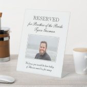 Broer van de Bride Photo Memorial Seat Wedding Reclamebord Met Voetstuk (Insitu)