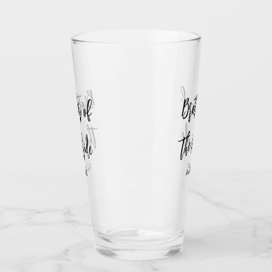 Broer van de bruid bruiloft zwart wit glas cup (Links)