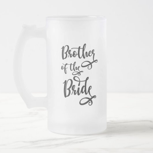 Broer van de bruid matglas bierpul (Links)