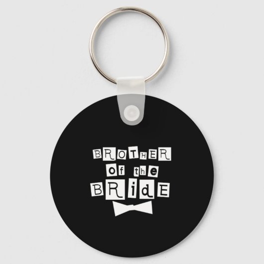 Broer van de Bruid Wit op Zwart Sleutelhanger (Voorkant)