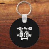 Broer van de Bruid Wit op Zwart Sleutelhanger (Voorkant)