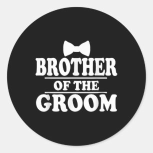 Broer van de bruidegom bruiloft vrijgezellenfeest  ronde sticker