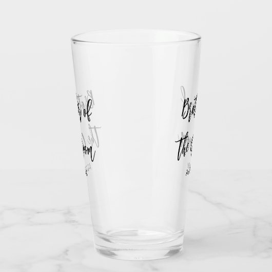 Broer van de bruidegom bruiloft zwart wit glas cup (Links)