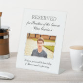 Broer van de bruidegom Foto Memorial Seat Wedding Reclamebord Met Voetstuk (Insitu)