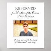 Broer van de bruidegom Foto Memorial Stoel bruilof Poster (Voorkant)