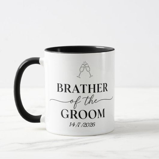 Broer van de Bruidegom Minimalistische Trouwherinn Mok (Links)