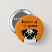 Broer van de bruidegom ronde button 5,7 cm (Voorkant /achterkant)