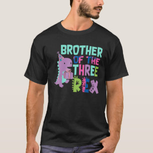 Broer van de Drie Rex Verjaardag Dinosaurus Famili T-shirt