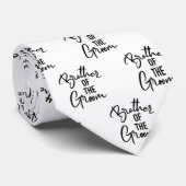 Broer van de Groom Black and White Stropdas (Opgerold)