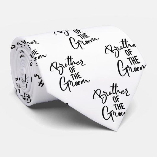 Broer van de Groom Black and White Stropdas (Opgerold)