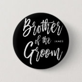 Broer van de Groom | Manuscript Style Wedding Ronde Button 5,7 Cm (Voorkant)