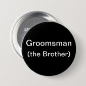 Broer van de Groom Ronde Button 7,6 Cm (Voorkant /achterkant)