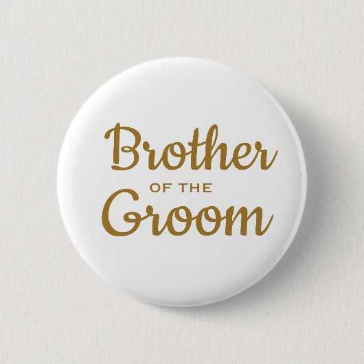 Broer van de Groom Wedding Custom Button (Voorkant)