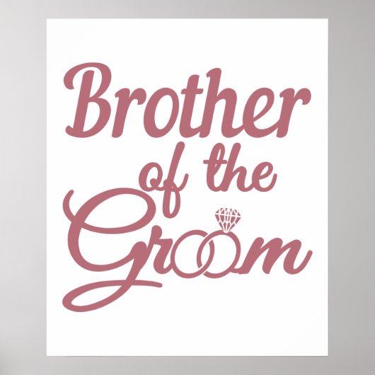 Broer van de Groom Wedding Family Matching Poster (Voorkant)