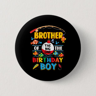 Broer van de Grote Eén Vissen 1e verjaardag Ofisha Ronde Button 5,7 Cm